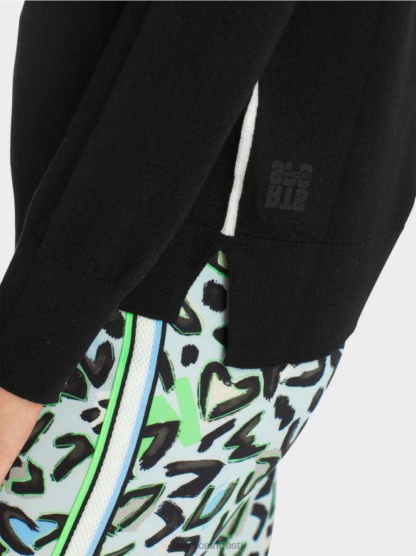 Marc Cain Riietus peenelt kootud \"koos ümbermõtlemise\" kampsun J8DT1109 must