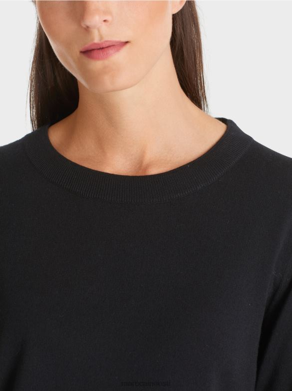 Marc Cain Riietus peenelt kootud \"koos ümbermõtlemise\" kampsun J8DT1109 must