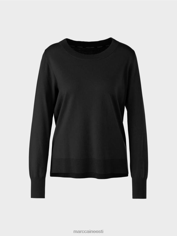 Marc Cain Riietus peenelt kootud \"koos ümbermõtlemise\" kampsun J8DT1109 must