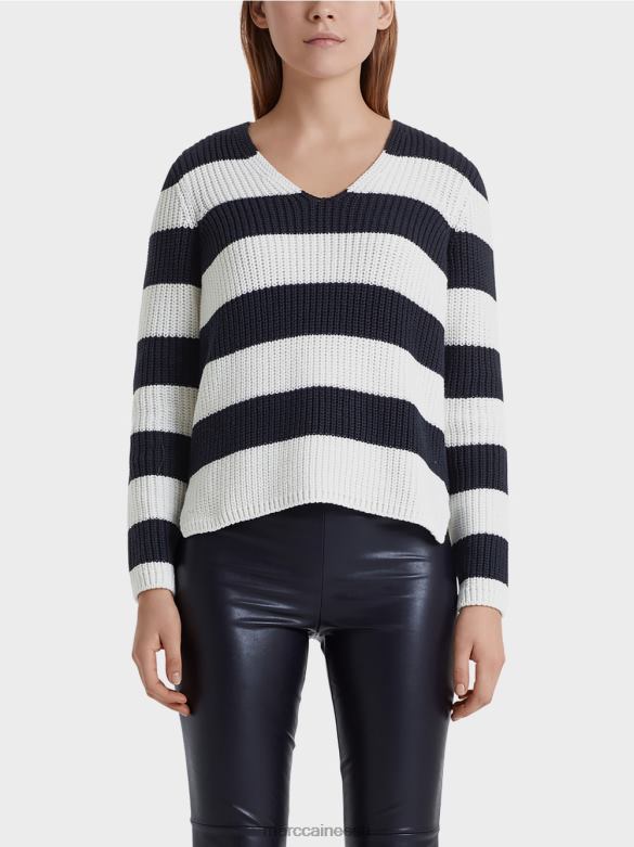 Marc Cain Riietus plokktriipudega kampsun J8DT1216 kesköösinine