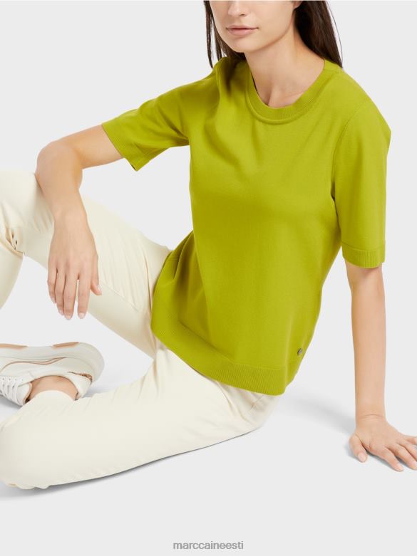 Marc Cain Riietus \"rethink together\" lühikeste varrukatega kampsun J8DT1073 särav oliivroheline