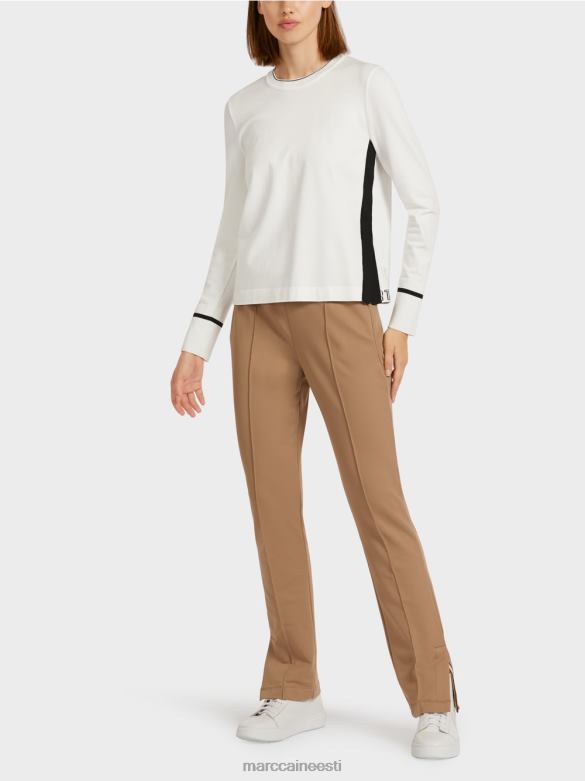 Marc Cain Riietus "rethink together" lõhikuga kampsun J8DT1175 määrdunudvalge