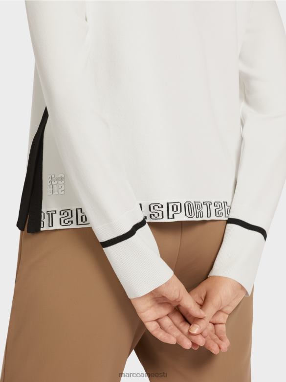 Marc Cain Riietus \"rethink together\" lõhikuga kampsun J8DT1175 määrdunudvalge