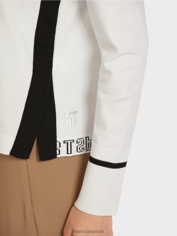 Marc Cain Riietus \"rethink together\" lõhikuga kampsun J8DT1175 määrdunudvalge