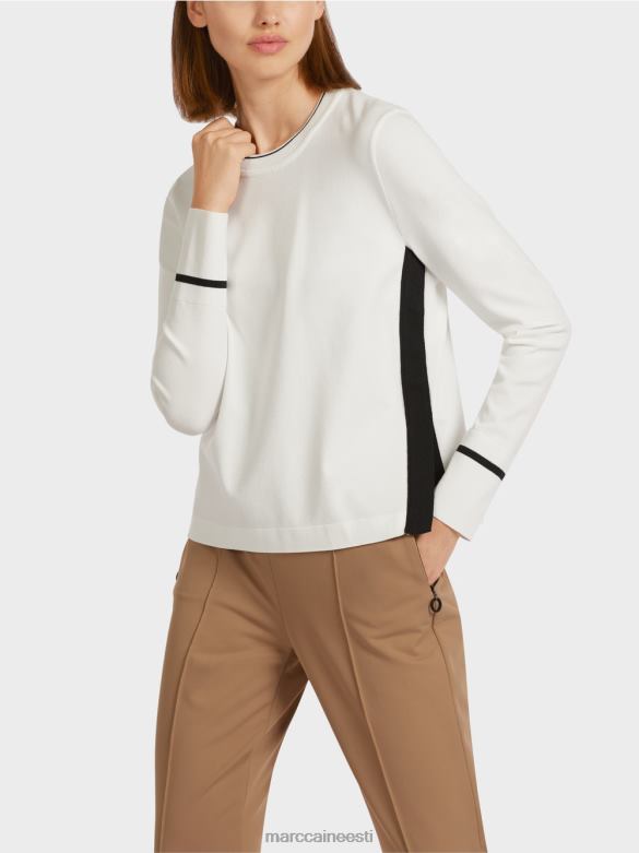 Marc Cain Riietus \"rethink together\" lõhikuga kampsun J8DT1175 määrdunudvalge