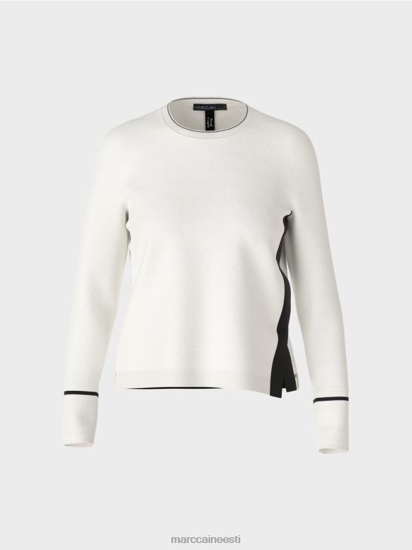 Marc Cain Riietus \"rethink together\" lõhikuga kampsun J8DT1175 määrdunudvalge