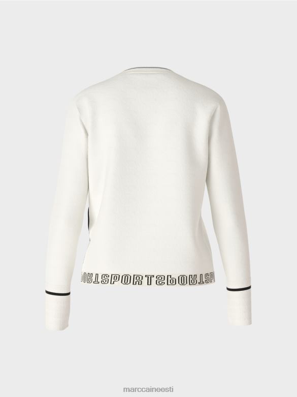 Marc Cain Riietus \"rethink together\" lõhikuga kampsun J8DT1175 määrdunudvalge