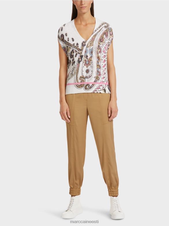 Marc Cain Riietus slipover 100% valmistatud Saksamaal J8DT1155 määrdunudvalge