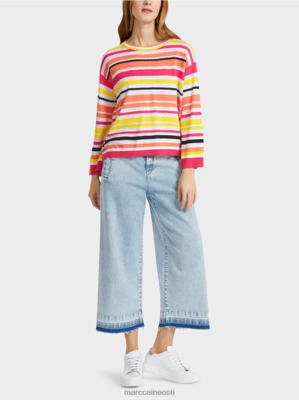 Marc Cain Riietus triibuline kampsun J8DT1139 kerge limeaad