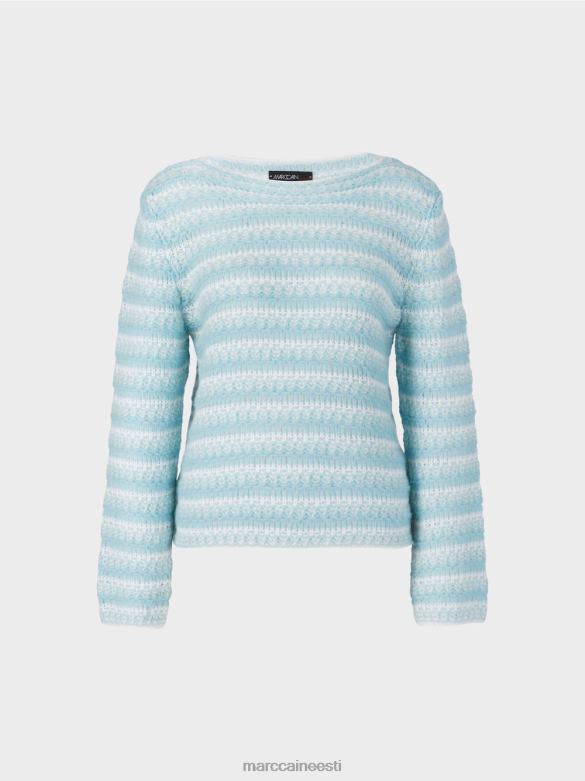 Marc Cain Riietus triibuline kampsun \"kootud Saksamaal\" J8DT1205 atmosfääri sinine