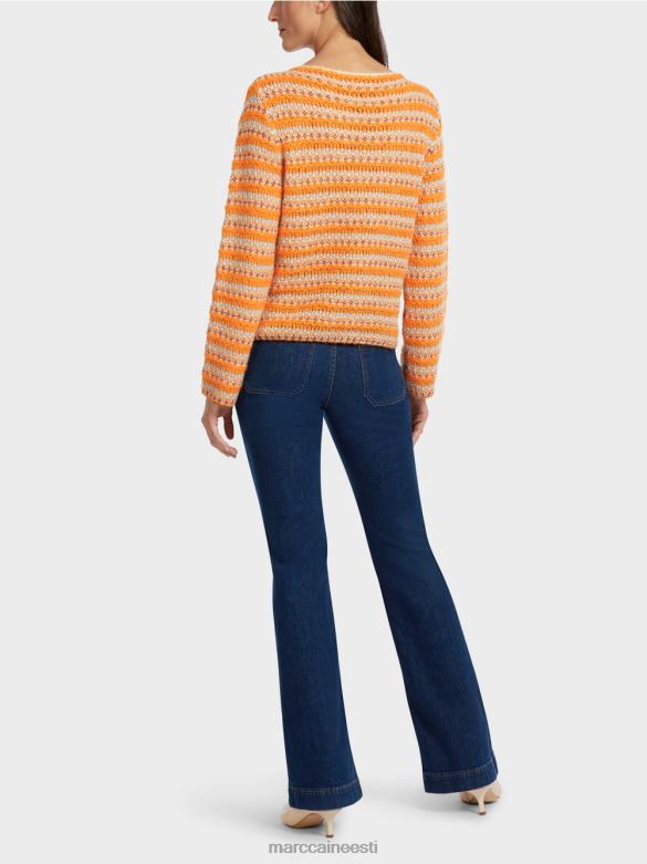 Marc Cain Riietus triibuline kampsun \"kootud Saksamaal\" J8DT1210 selge oranž