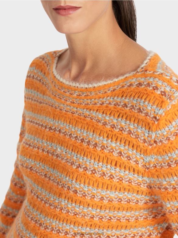 Marc Cain Riietus triibuline kampsun \"kootud Saksamaal\" J8DT1210 selge oranž