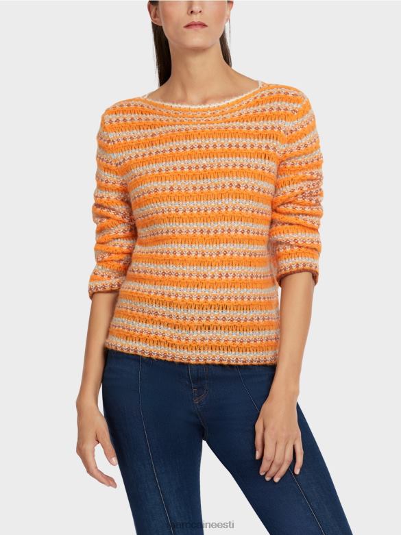 Marc Cain Riietus triibuline kampsun \"kootud Saksamaal\" J8DT1210 selge oranž