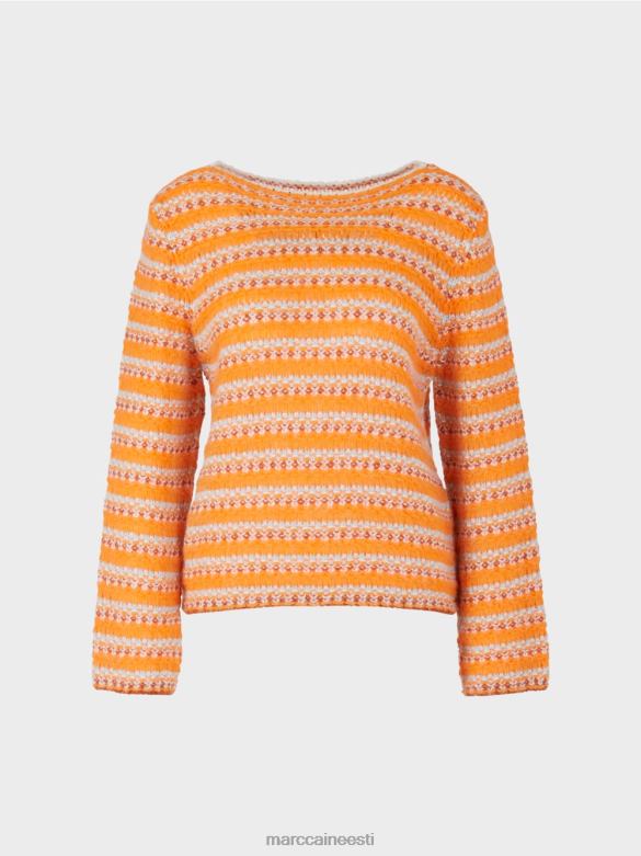 Marc Cain Riietus triibuline kampsun \"kootud Saksamaal\" J8DT1210 selge oranž