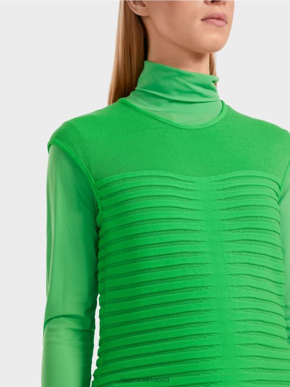 Marc Cain Riietus triibuline \"mõtleme koos\" topp J8DT1034 tume õunaroheline