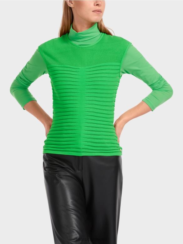 Marc Cain Riietus triibuline \"mõtleme koos\" topp J8DT1034 tume õunaroheline