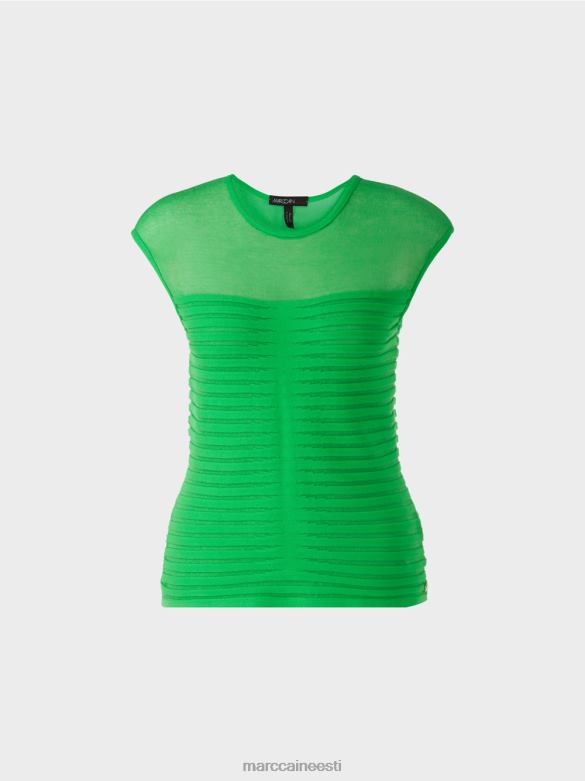 Marc Cain Riietus triibuline \"mõtleme koos\" topp J8DT1034 tume õunaroheline