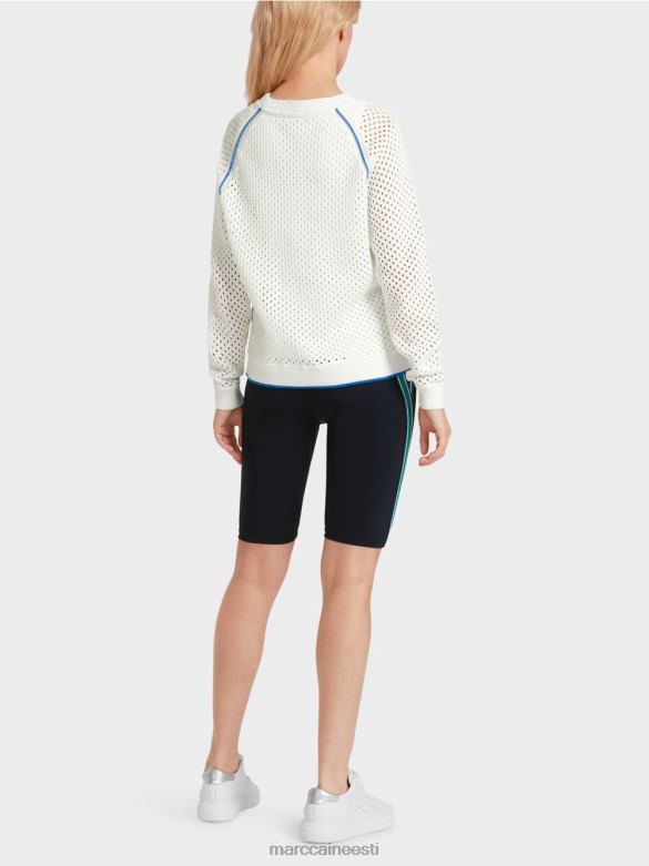 Marc Cain Riietus võrk \"koos uuesti mõtlema\" kampsun J8DT1125 valge