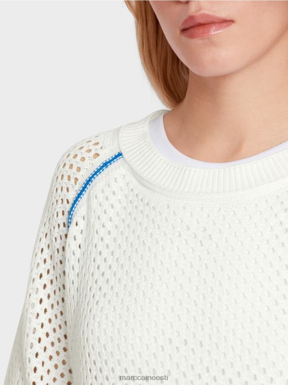 Marc Cain Riietus võrk \"koos uuesti mõtlema\" kampsun J8DT1125 valge