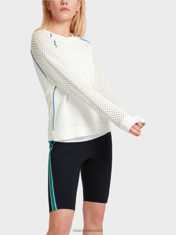 Marc Cain Riietus võrk \"koos uuesti mõtlema\" kampsun J8DT1125 valge