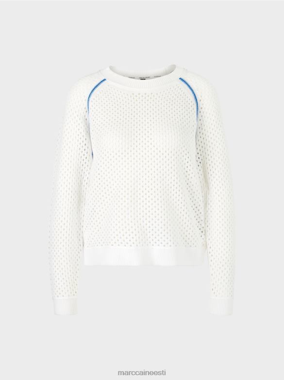 Marc Cain Riietus võrk \"koos uuesti mõtlema\" kampsun J8DT1125 valge