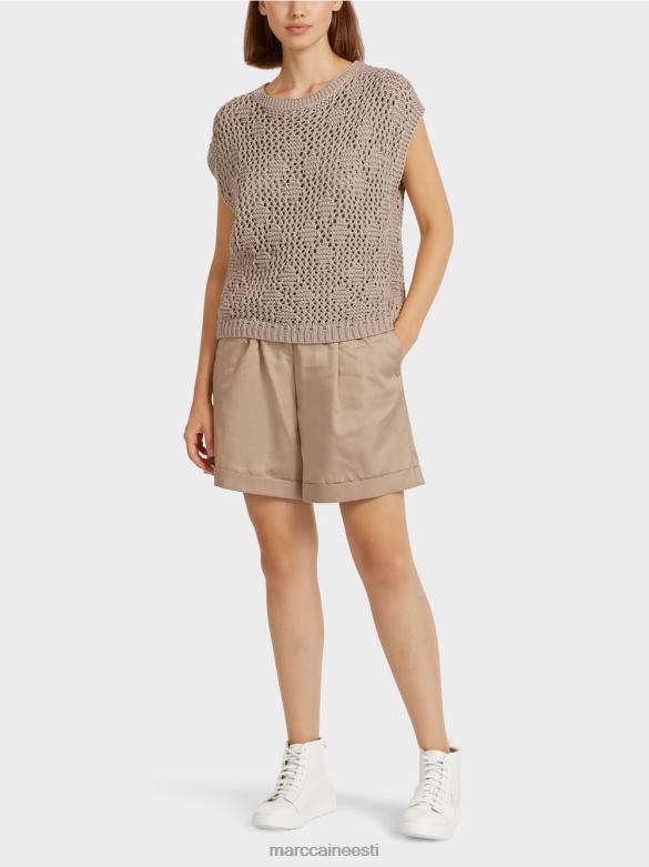 Marc Cain Riietus varrukateta kootud topp J8DT1163 pehme taupe