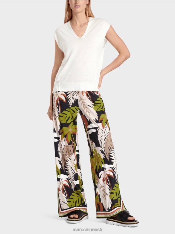 Marc Cain Riietus varrukateta peenelt kootud kampsun J8DT1142 määrdunudvalge