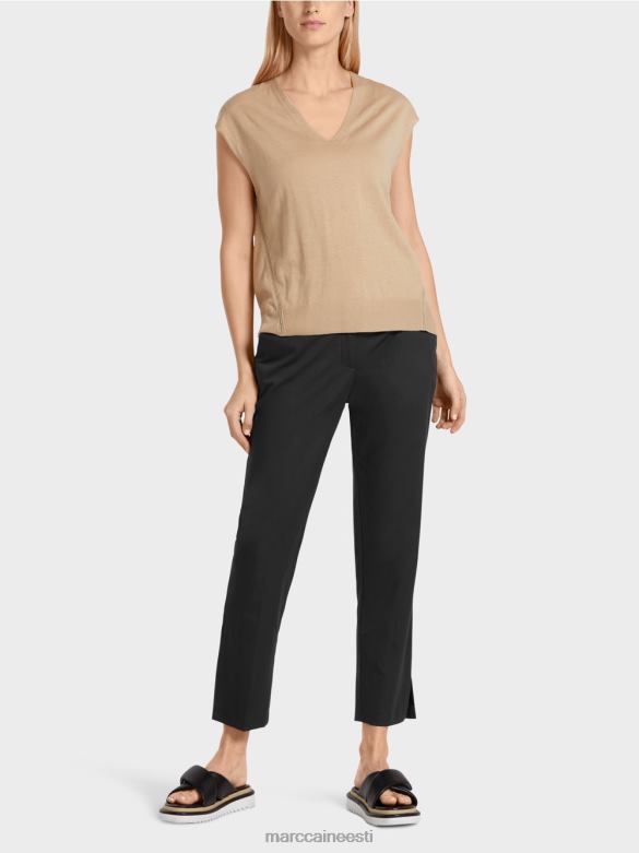 Marc Cain Riietus varrukateta peenelt kootud kampsun J8DT1151 sügav liiv