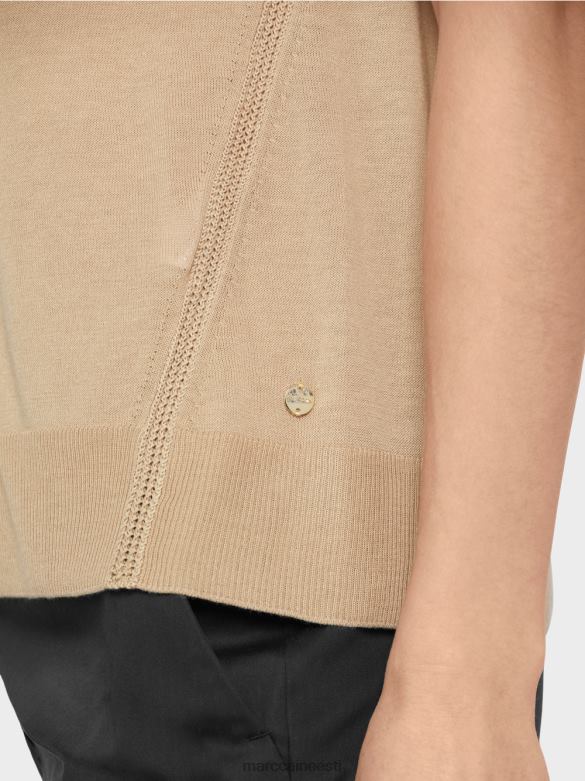 Marc Cain Riietus varrukateta peenelt kootud kampsun J8DT1151 sügav liiv