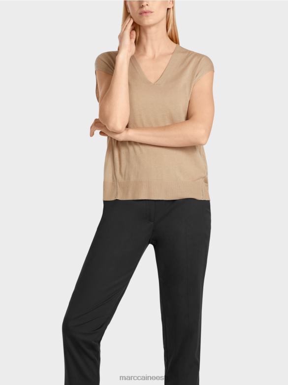 Marc Cain Riietus varrukateta peenelt kootud kampsun J8DT1151 sügav liiv