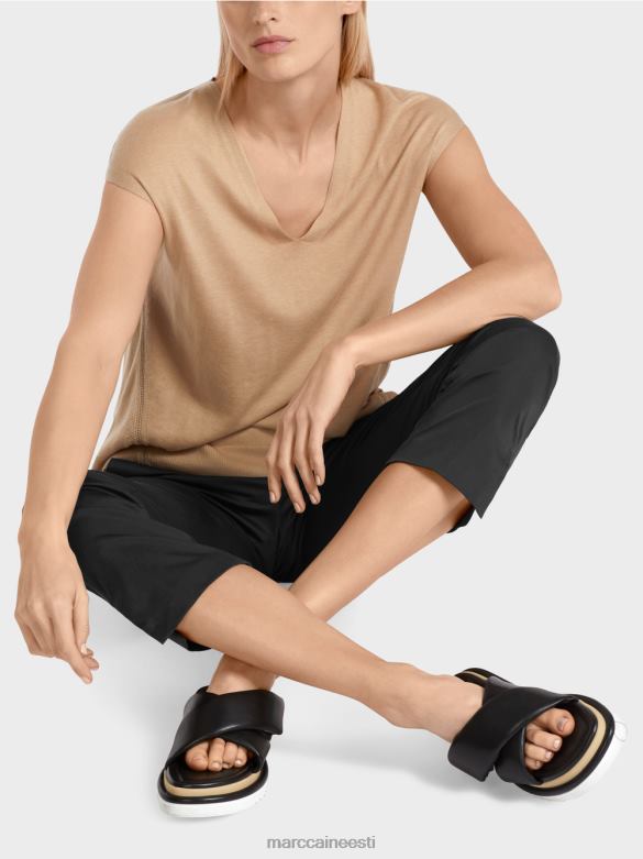 Marc Cain Riietus varrukateta peenelt kootud kampsun J8DT1151 sügav liiv