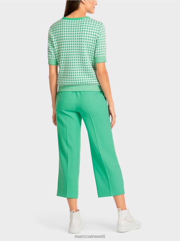 Marc Cain Riietus vichy check-sviiter \"kootud Saksamaal\" J8DT1173 särav jade