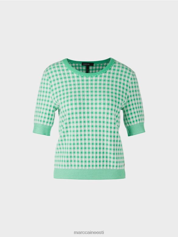 Marc Cain Riietus vichy check-sviiter \"kootud Saksamaal\" J8DT1173 särav jade