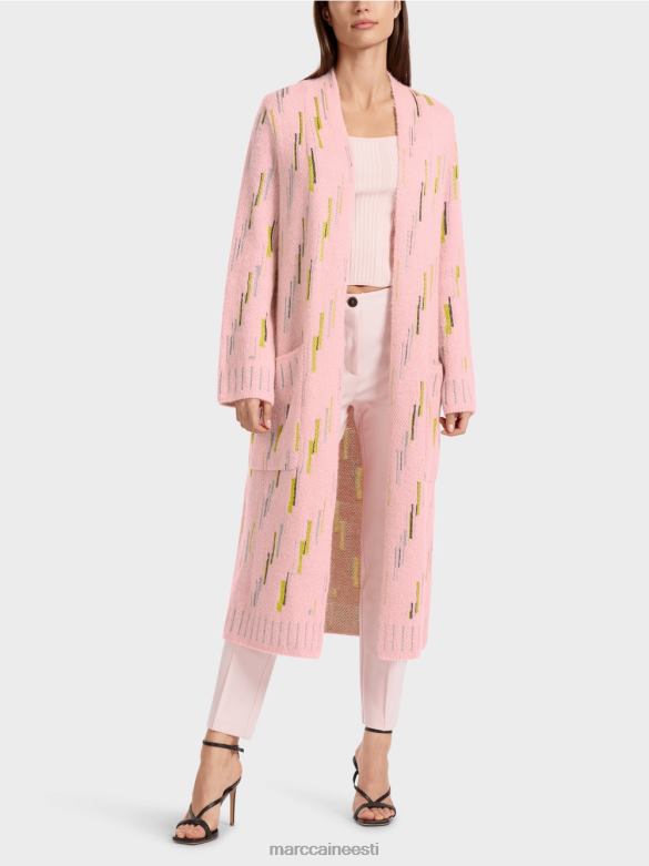 Marc Cain Riietus Saksamaal kootud villane mantel J8DT264 pehme puuderroosa