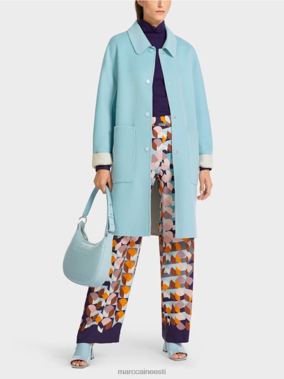 Marc Cain Riietus ümberpööratav villane mantel J8DT298 atmosfääri sinine