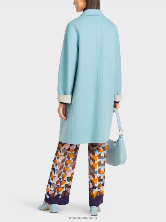 Marc Cain Riietus ümberpööratav villane mantel J8DT298 atmosfääri sinine