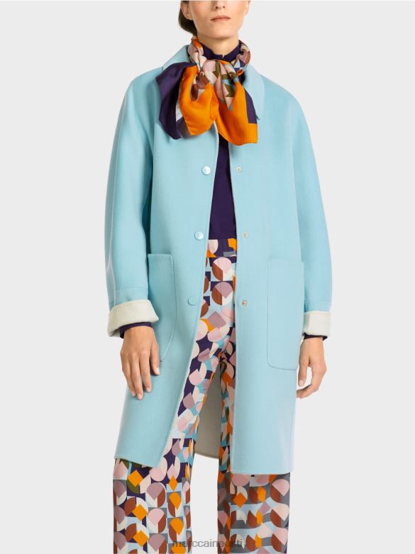 Marc Cain Riietus ümberpööratav villane mantel J8DT298 atmosfääri sinine