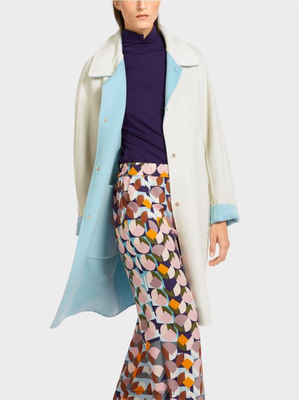 Marc Cain Riietus ümberpööratav villane mantel J8DT298 atmosfääri sinine