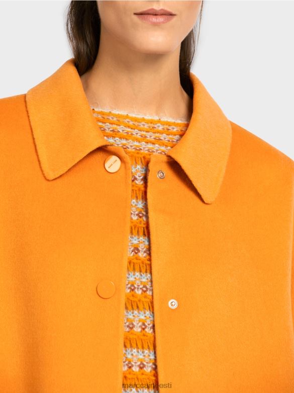 Marc Cain Riietus ümberpööratav villane mantel J8DT299 selge oranž