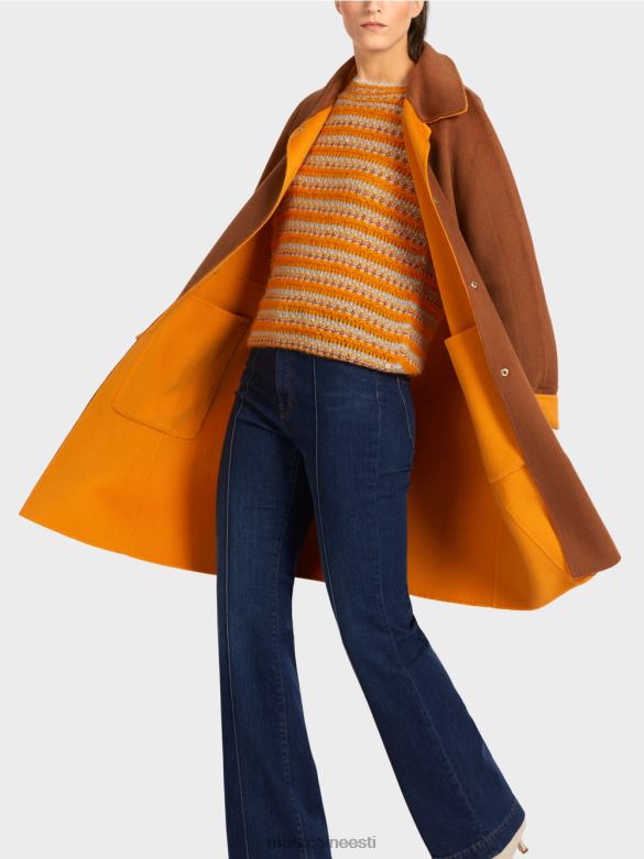 Marc Cain Riietus ümberpööratav villane mantel J8DT299 selge oranž