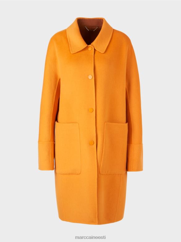 Marc Cain Riietus ümberpööratav villane mantel J8DT299 selge oranž