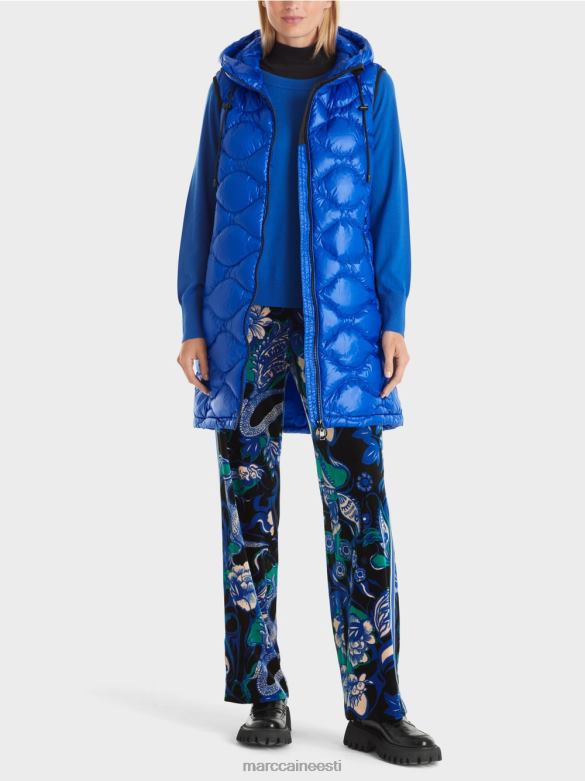 Marc Cain Riietus pikk "koos ümbermõtlemine" tepitud vest J8DT219 särav kuninglik sinine