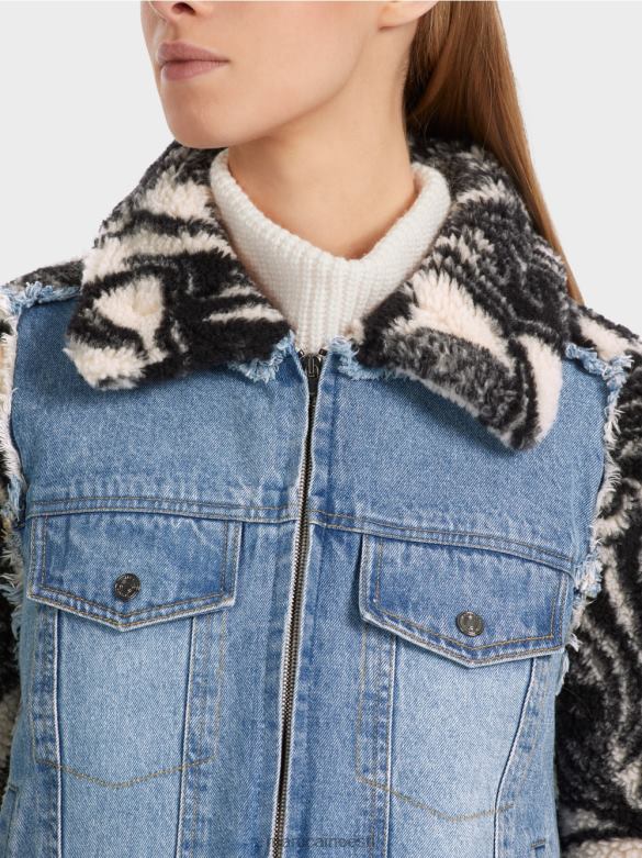 Marc Cain Riietus trükitud välistingimustes plüüsist jope J8DT224 mandliõis