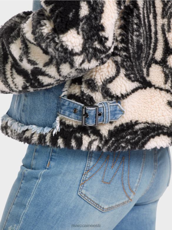 Marc Cain Riietus trükitud välistingimustes plüüsist jope J8DT224 mandliõis