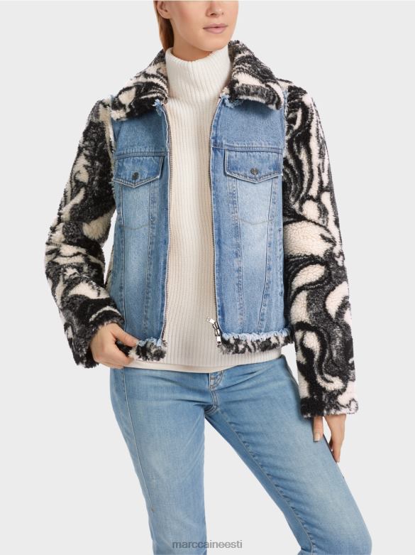 Marc Cain Riietus trükitud välistingimustes plüüsist jope J8DT224 mandliõis