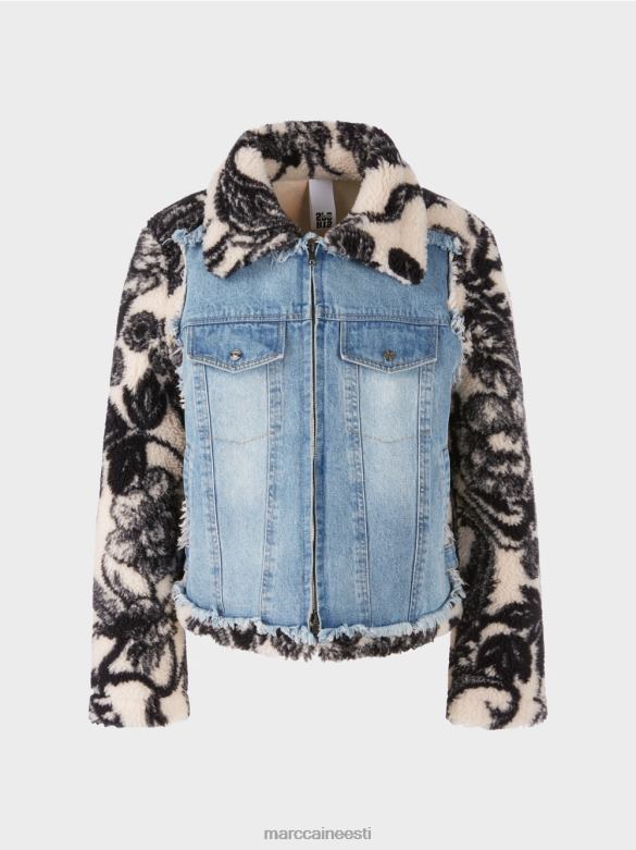 Marc Cain Riietus trükitud välistingimustes plüüsist jope J8DT224 mandliõis