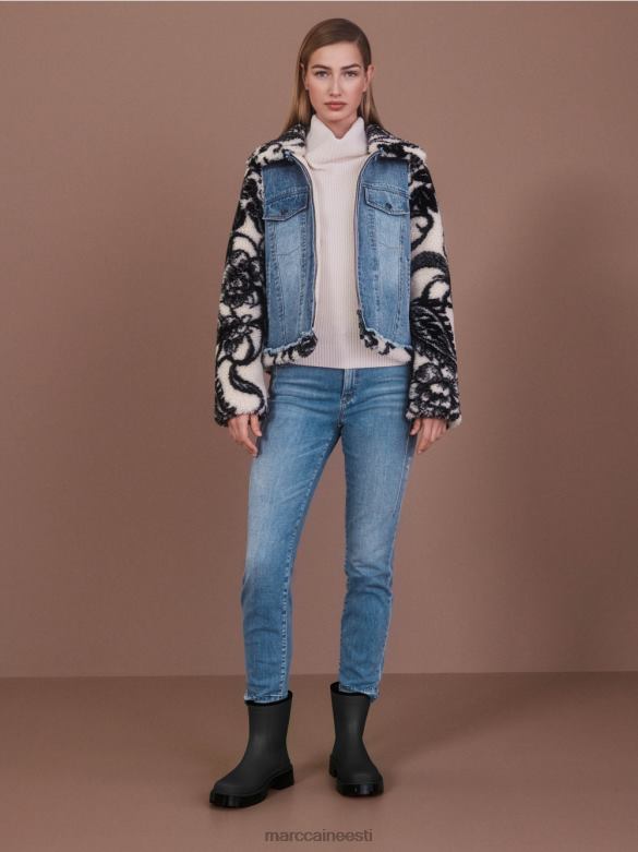 Marc Cain Riietus trükitud välistingimustes plüüsist jope J8DT224 mandliõis