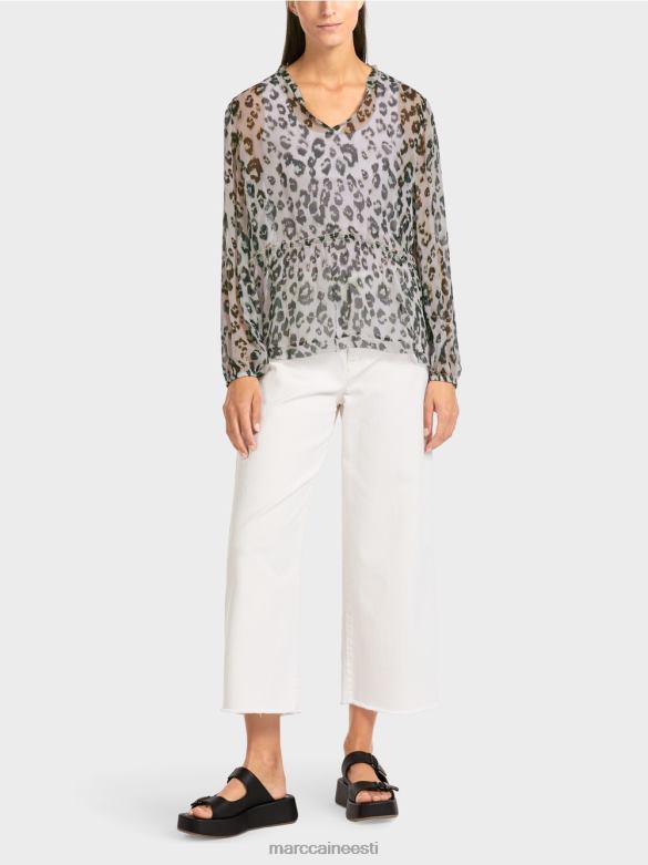 Marc Cain Riietus astmeline leopardimustriga pluus J8DT955 hele lavendel