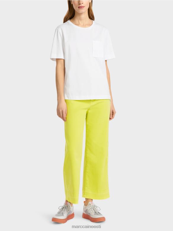 Marc Cain Riietus diagonaalse küljeõmblusega t-särk J8DT940 valge