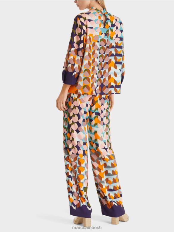 Marc Cain Riietus graafilise trükiga pluussärk J8DT1017 kuninglik lilla